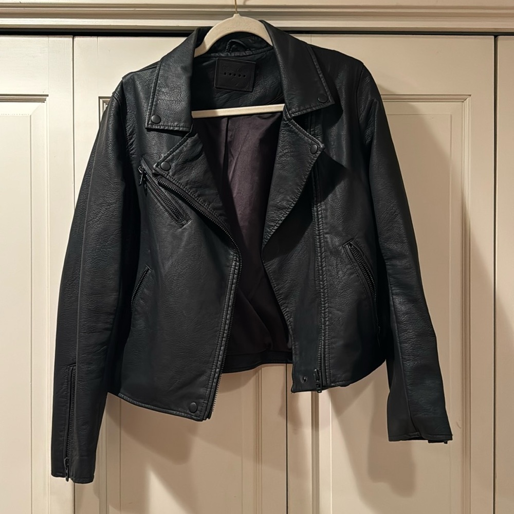 Blank NYC Faux Leather Moto Jacket, L